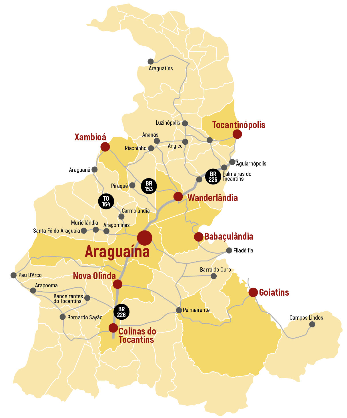 Aracarnes - Cidades Envolvidas